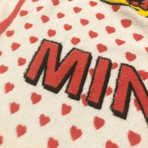Vintage Disney Mickey Minnie Mouse Towel Hearts 51 x 24  Flaws - Picture 7 of 16